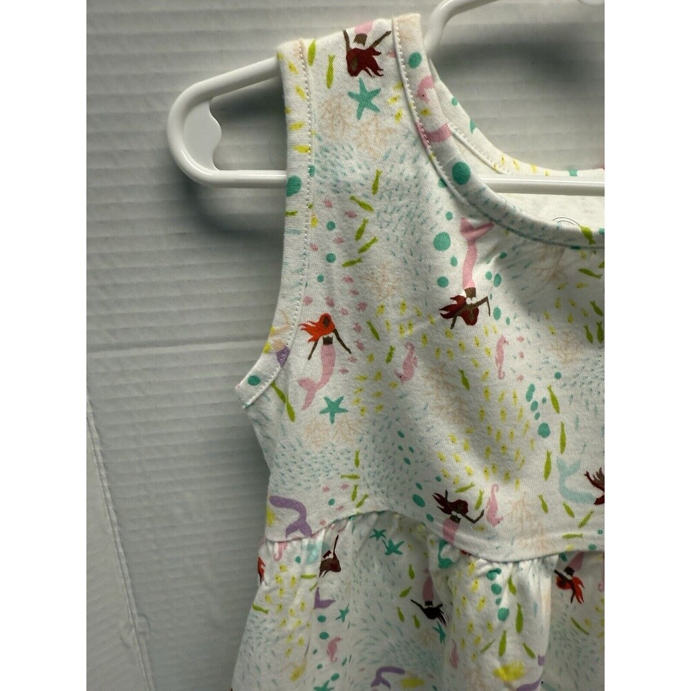 One Nation Sleeveless Summer Sundress, Sz 4T mermaid, seahorses, starfish New - Picture 3 of 7